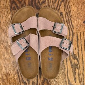 Birkenstock Arizona Dusty Pink Mauve Suede Sandals